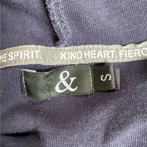 AMPERSAND AVE Navy Hoodie with Reindeer and Heart Design - Picture 7 of 7